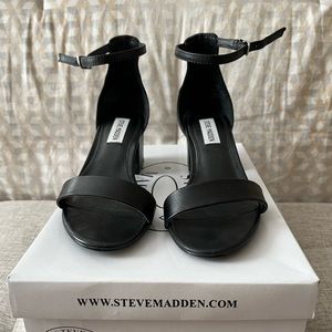 Steve Madden Black Irenee Ankle Strap Sandal
